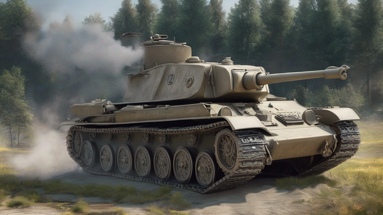 Dynamiczne pole bitwy z czołgami World of Tanks podczas intensywnej wymiany ognia z efektami wizualnymi