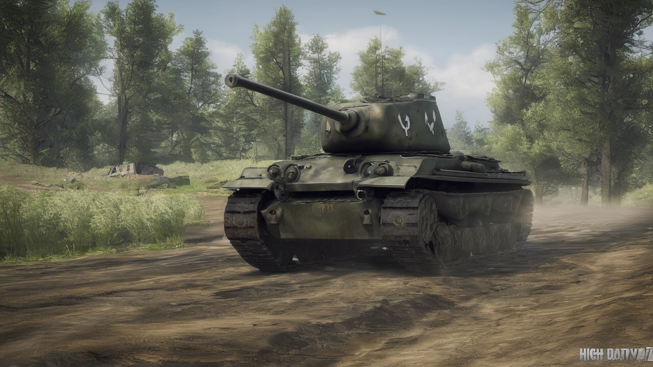 Epicka scena bitwy czołgów World of Tanks z efektami dymu i ognia na polu bitwy