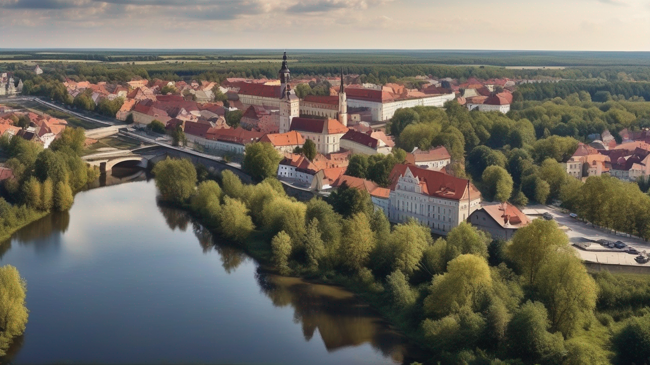 Panoramiczny widok na mapę Prokhorovka z otwartymi polami i wzgórzami idealnymi do dalekosiężnych starć